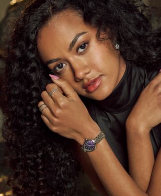 Women's Eco-Drive Classic Rainell Silver-Tone Stainless Steel Bracelet Watch, 26mm