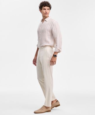 Men's Flat-Front Straight-Fit Dress Pants, Macy's Exclusive