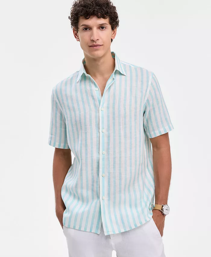 Men's Casa Regular-Fit Floral Button-Down Linen Shirt - thumbnail 10