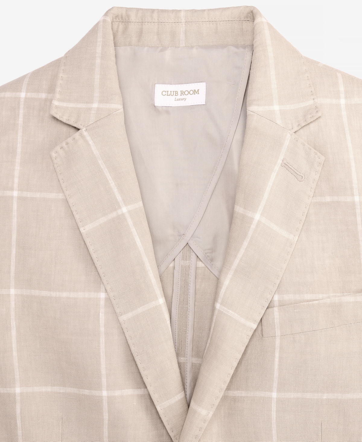 Club Room Men's Classic-Fit Window Pane Linen Blazer, Macy's Exclusive