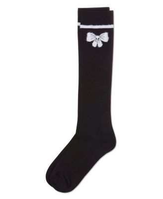 Big Girls Fuzzy Bow Knee High Socks