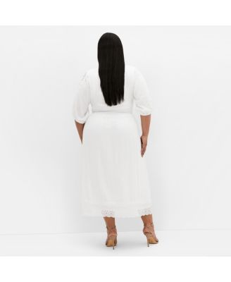 Women's Plus Size Belle V Neck Midi Dress