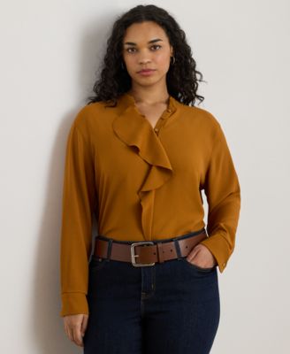 Plus Size Ruffle Trimmed Tunic Top