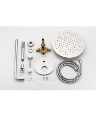 Shower System, Wall Mounted Shower Faucet Set for Bathroom with High Pressure 10" Stainless Steel Rain Shower head Handheld Shower Set, 2 Way Pressure Balance Shower Valve Kit, Brushed Gold