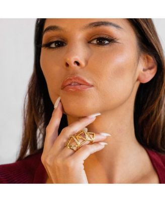 Art Deco Armour Ring in Gold Vermeil