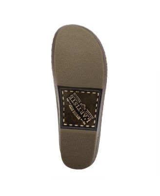 L Artiste Women s BURBANK Hand-Painted Leather Clogs with Floral Embossing and Elastic Insets