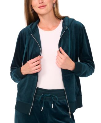Women's Velour Zip-Front Hoodie Jacket