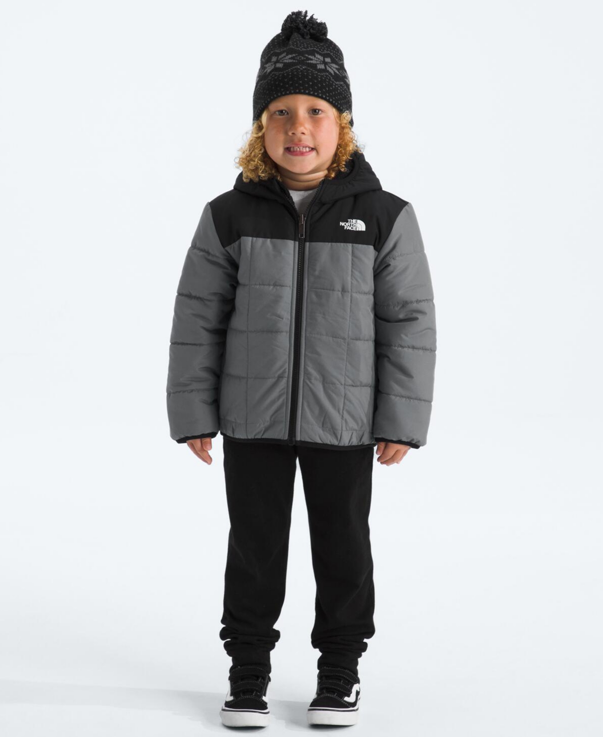 The North Face Boys 2t-7 Shasta Reversible Hooded Jacket In Gray