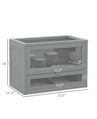 2-Level Hamster Cage with Openable Top, Door, Shelf, Ladder,