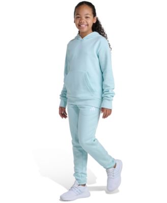 Big Girls' 8-16 Long Sleeve Small Logo Fleece Pullover Hoodie and Jogger, 2-Piece Set