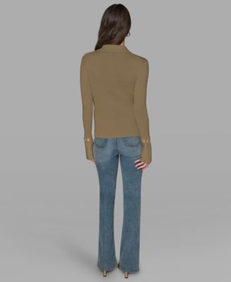 Women's Contrast Collared Sweater