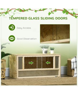 Wooden Reptile Terrarium for Chameleon, Lizard, Snake, Frog, Turtle