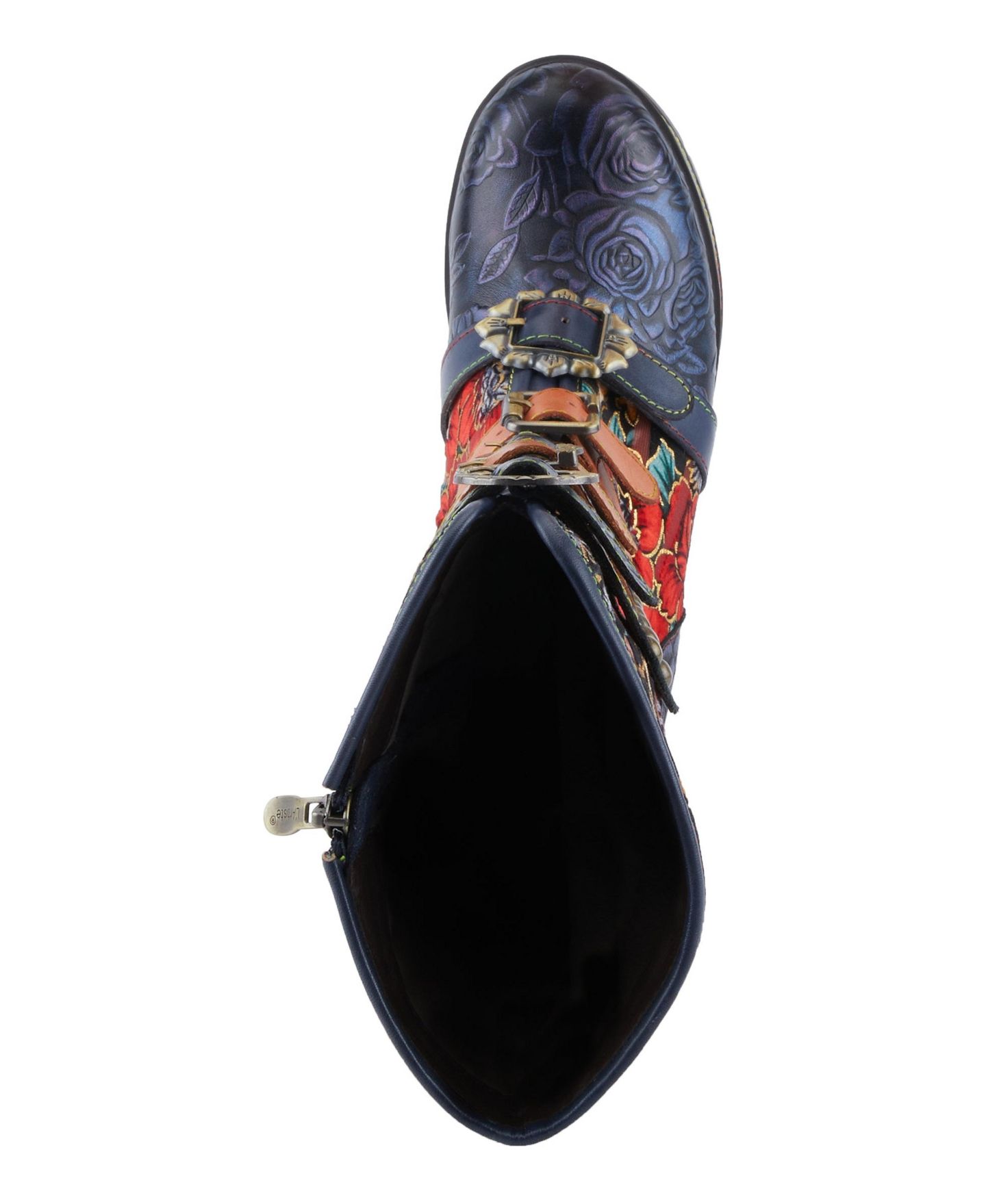 Женские ботинки L'Artiste Spring Step Brazen Mid-Shaft Boot with Leather Upper, цвет: Тёмно-синий разноцветный — фото 4