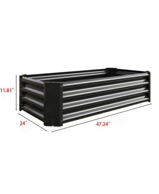 4x2ft Black Metal Raised Garden Bed