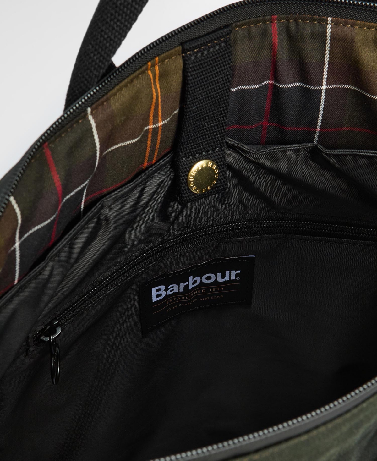 Barbour Field Wax Tartan-trimmed Backpack
