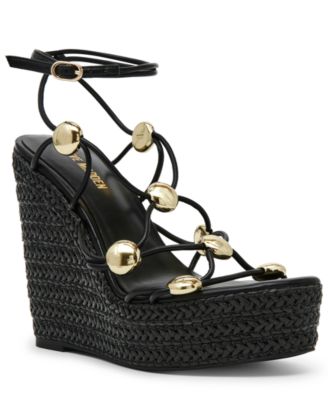 Steve Madden - Women's Oaklie Studded Strappy Wedge Sandals