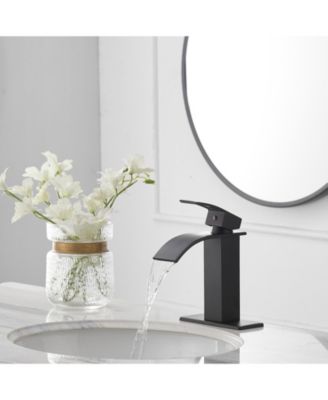 Waterfall Single Hole Single-Handle Low-Arc Bathroom Faucet