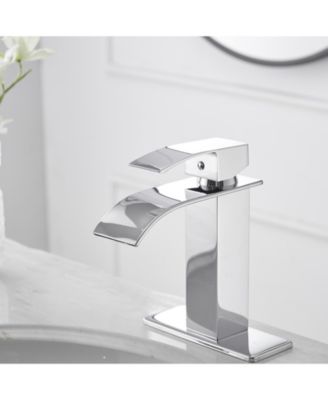 Waterfall Single Hole Single-Handle Low-Arc Bathroom Faucet
