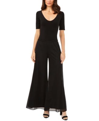 Women's Mesh Wide-Leg Dress Pants