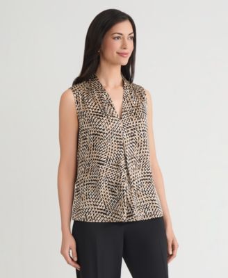 Women's Petite Printed Sleeveless Top