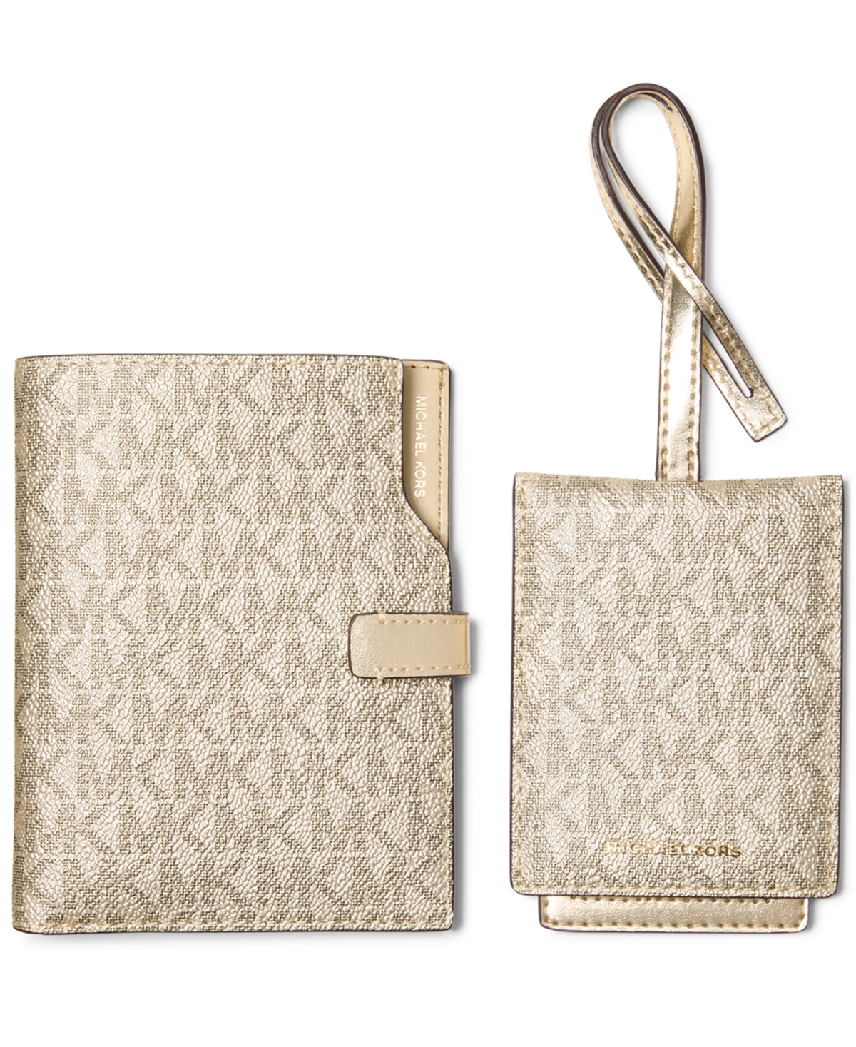 Michael Kors Jet Set Passport Wallet With Luggage Tag In Brown
