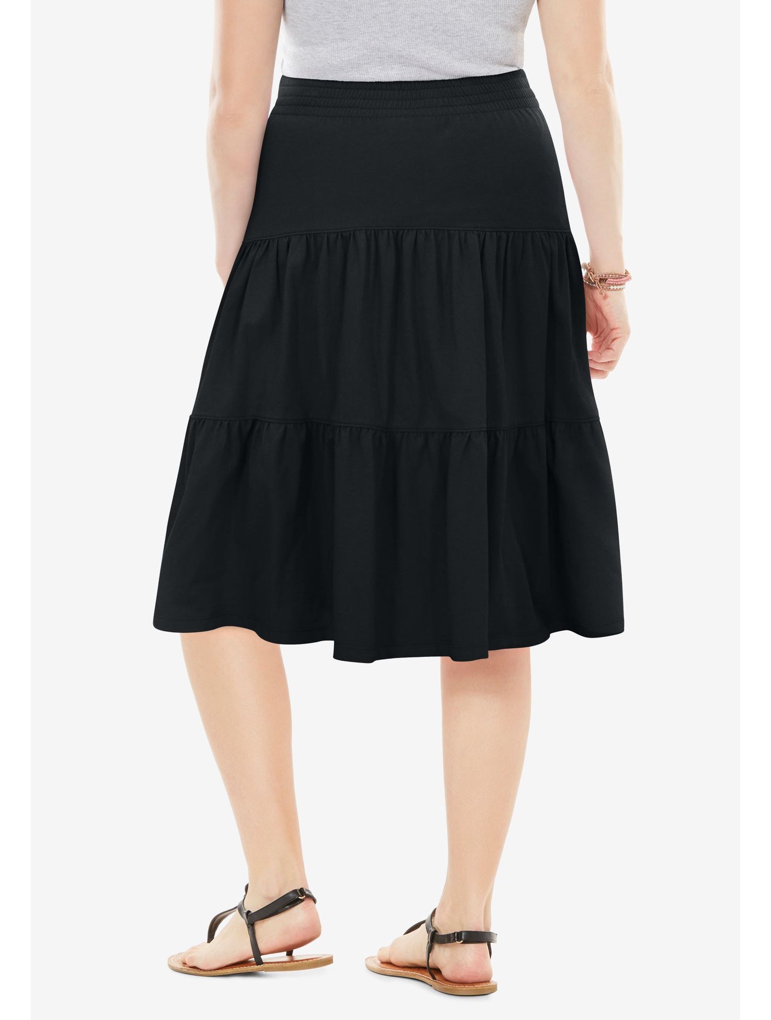 Women's Within Elastic-Waist Knit Tiered Skirt