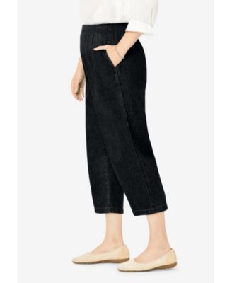 Women's Within 7-Day Elastic-Waist Pull-On Cotton Denim Capri Jeans