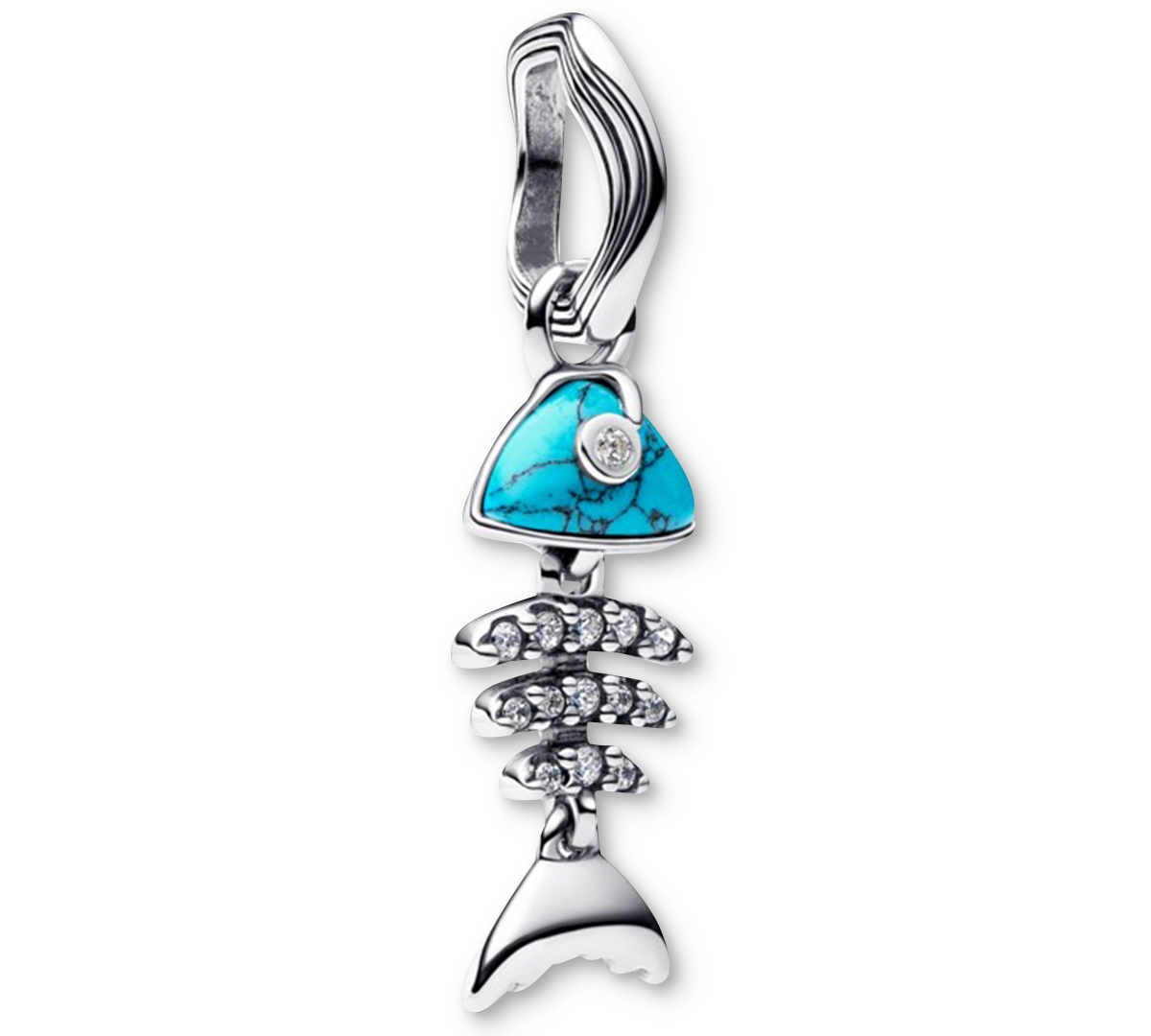 Pandora Turquoise Fishbone Dangle Charms In Metallic