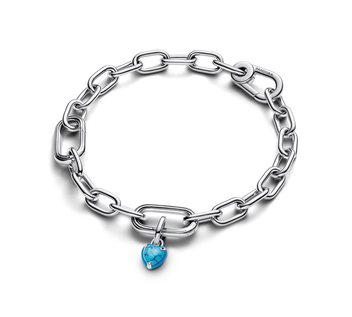 Pandora Turquoise Heart Mini Dangle Charms In Blue