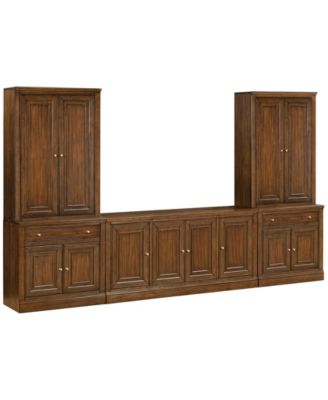 Amren 65" Wood 4 Door Console and 2 Door Bases with Drawer