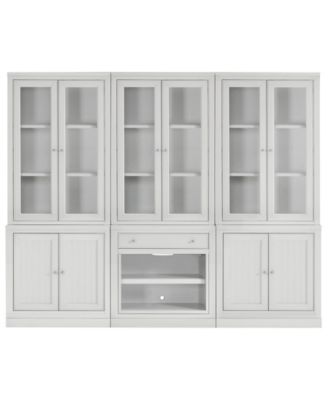 Amren 129" Wood 2 Door Hutches with 2 Door Base and Open Base with Drawer