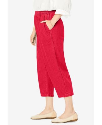 Women's Within 7-Day Elastic-Waist Pull-On Cotton Denim Capri Jeans