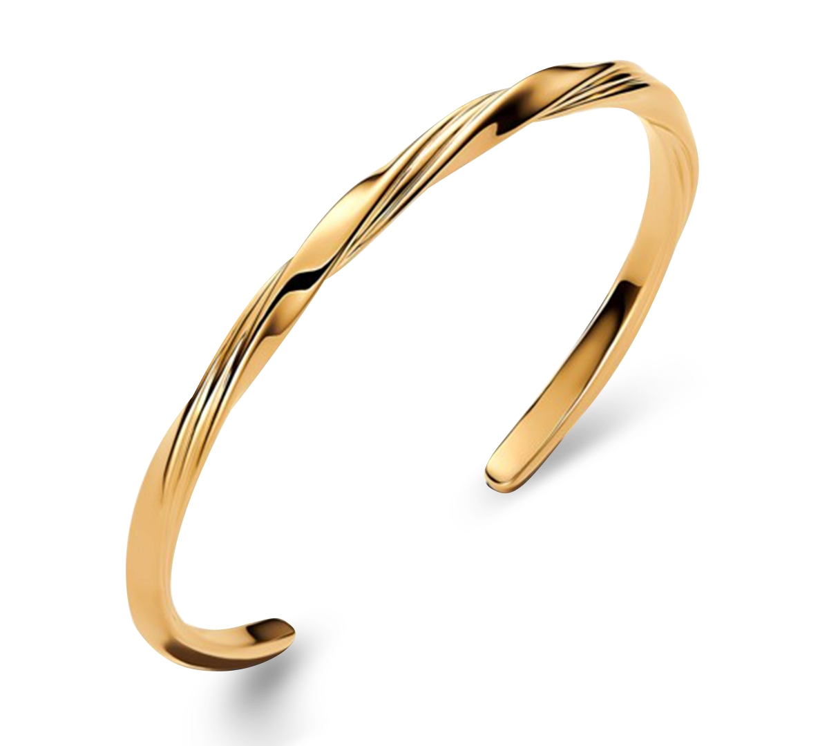 Pandora Twisted Open Bangle Bracelet In Gold