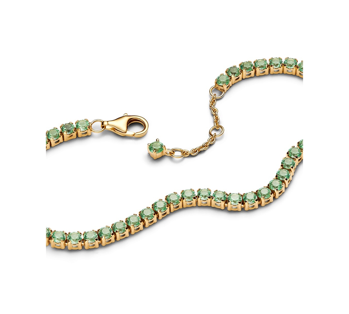 Pandora Sparkling Yellow Tennis Bracelet In Green