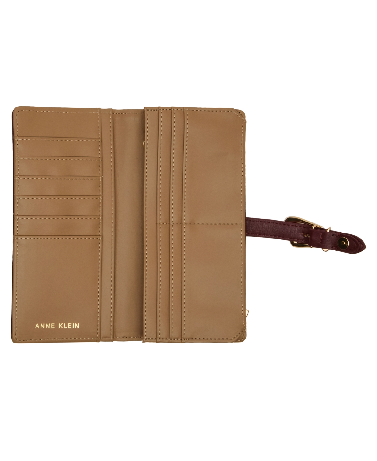Anne Klein 2 Piece Gift Set With Sculpted Buckle Wallet And Removeable Card Organizer In Red