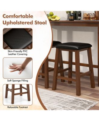 4-Piece Bar Table Set w/ Power Outlet Counter-Height Table & 3 Bar Stools