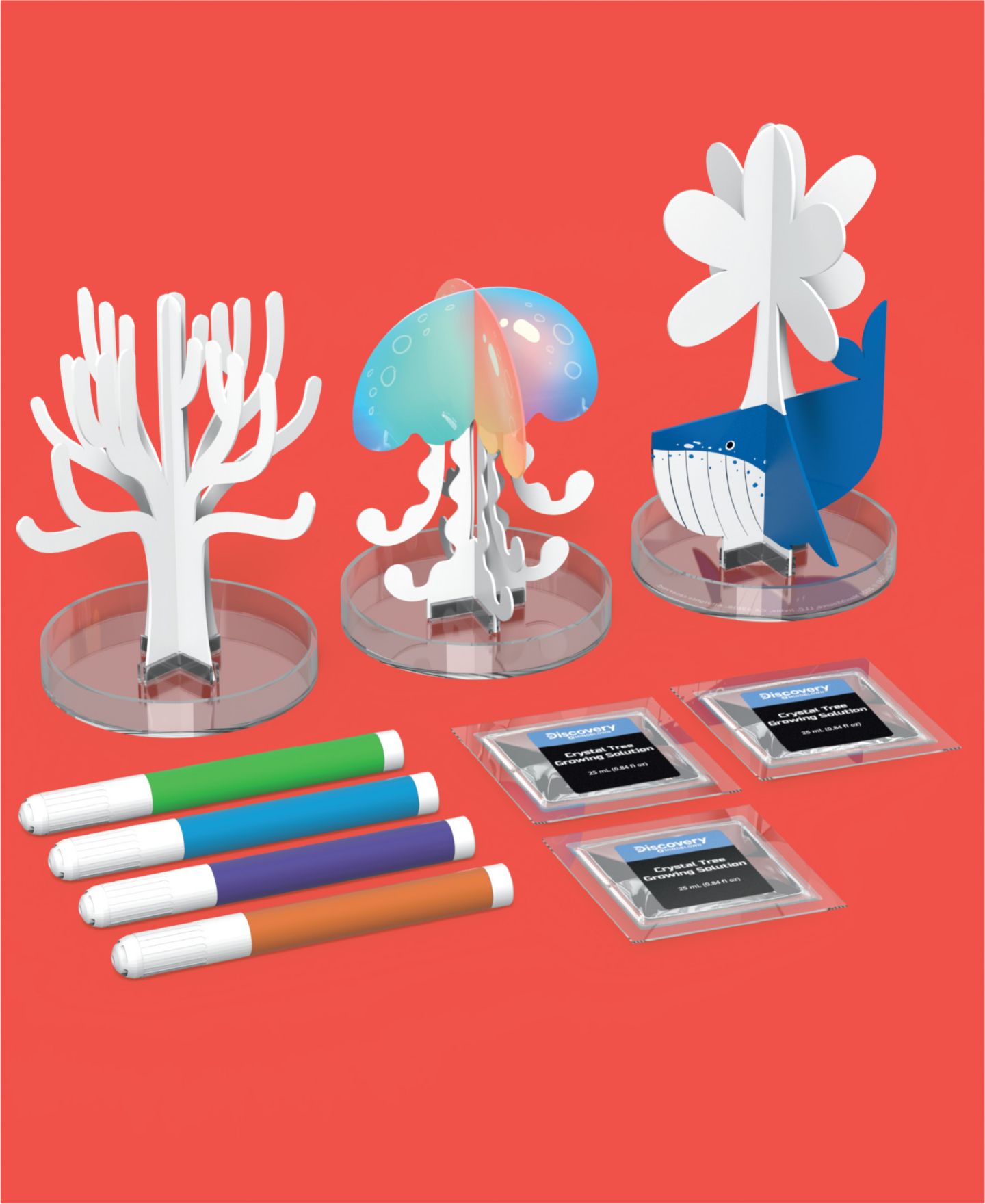 Детские игрушки Discovery Mindblown Crystal Sea Creations Crystal-Growing 13-Piece Science Kit, Ages 8+, цвет: Разноцветный — фото 2