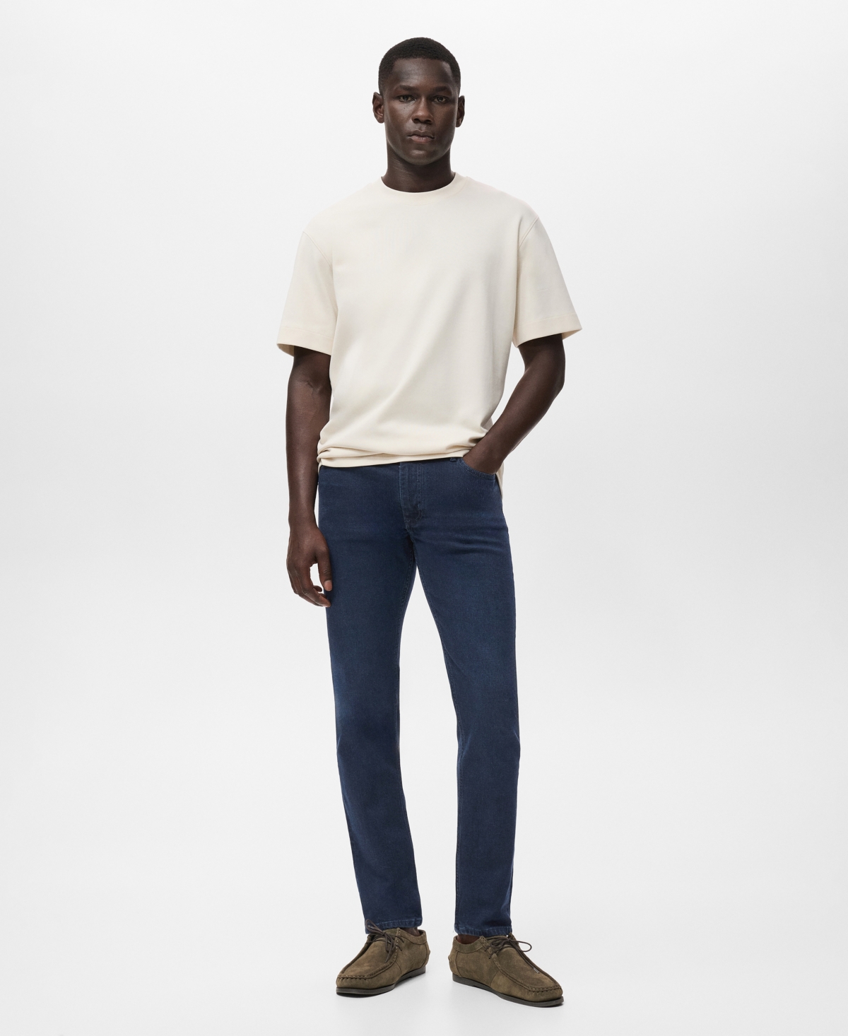 Mango Men's Slim Fit Blue Black Jan Jeans