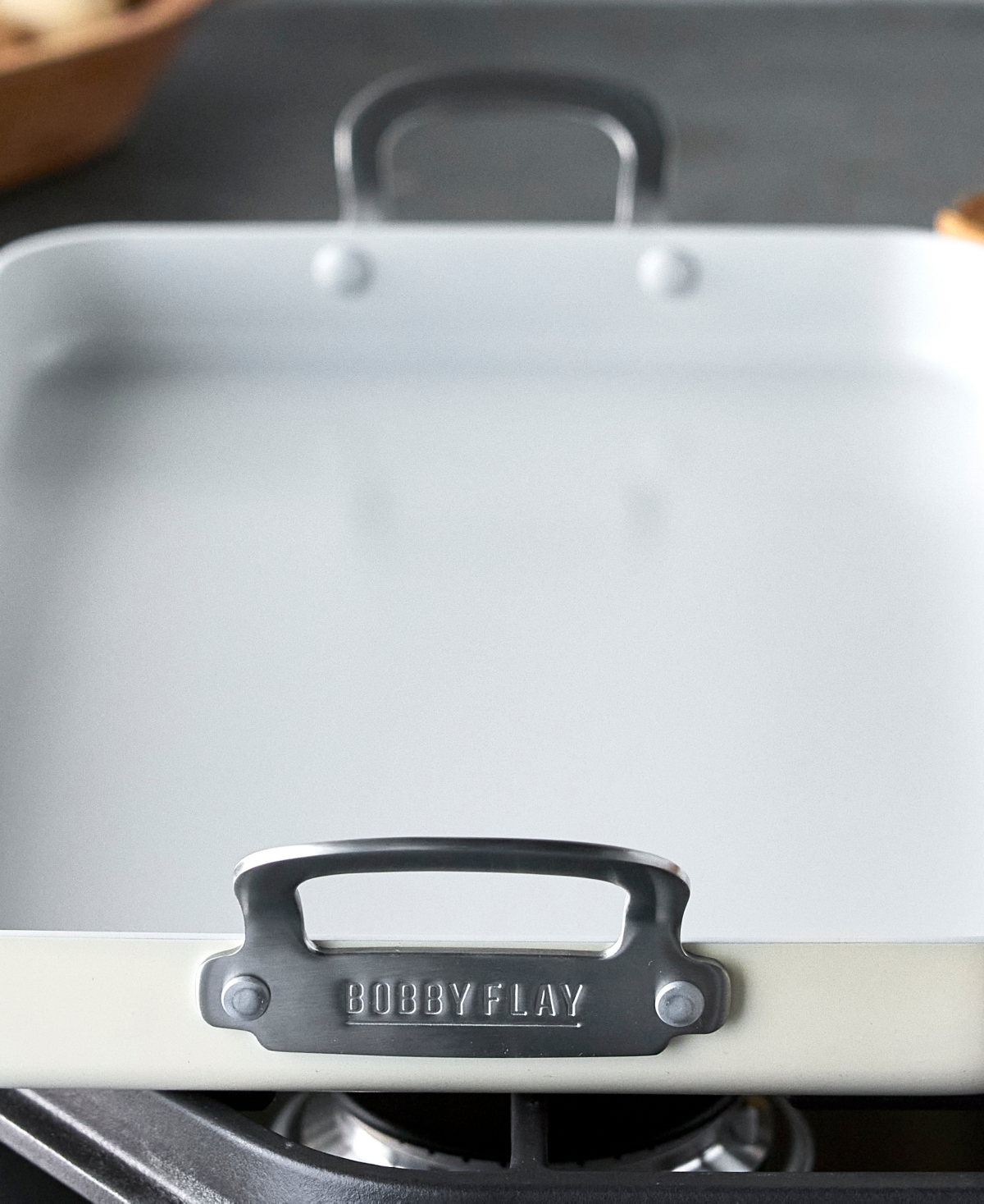 Greenpan Bobby Flay Ceramic Nonstick Double 11" Burner Griddle In Neutral