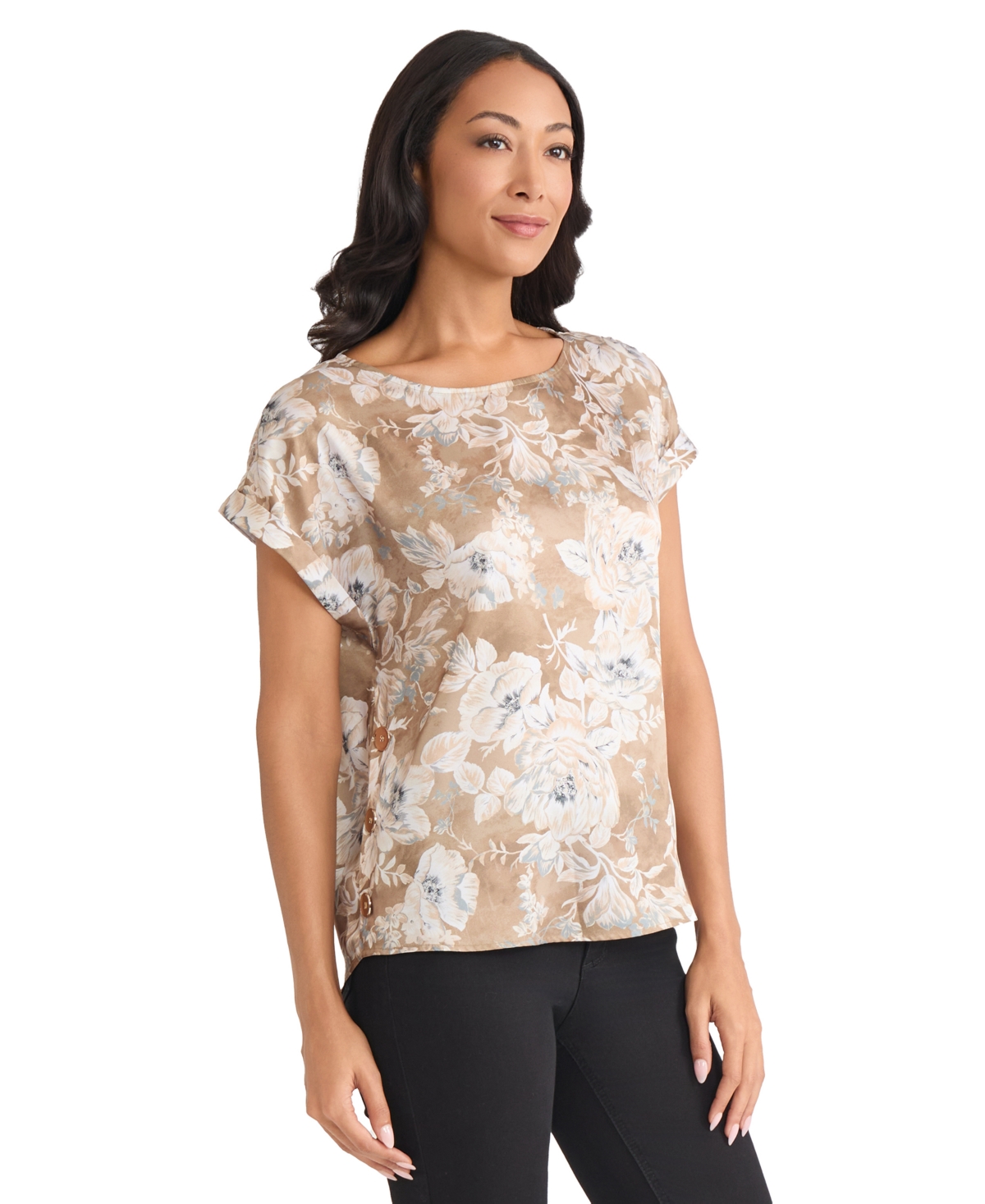 Jones New York Floral Top In Neutral