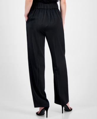 Women's Pull-On High-Rise Pleat-Front Pants 