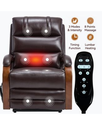 Lift Chair Dual Motor Infinite Position Recliners Up to 350 LBS with Solid Wood Armrests and Heat Massage