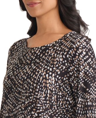 Petite Puff Cuff Crewneck Top