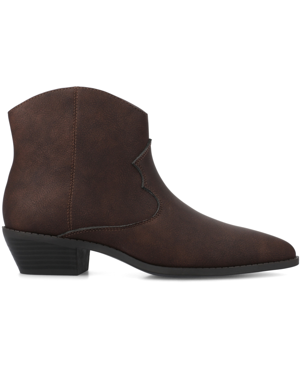 Journee Collection Women's Taliah Cuban Heel Comfort Ankle Booties In Brown