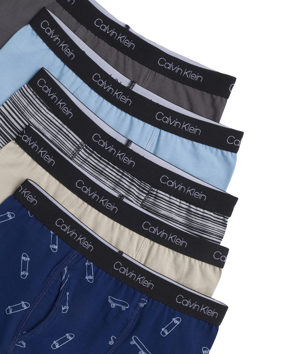 Calvin Klein Big Boys Stretch Boxer Brief, Pack Of 5 In Multi