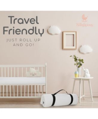 Waterproof Pack N Play Mattress Topper – Twin Size (38" x 26") – Soft Memory Foam, Roll-Up Design, Breathable and Travel-Friendly