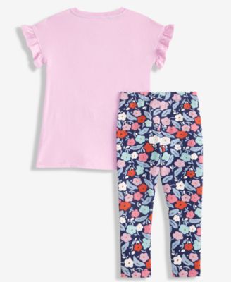 Girls' Toddler 2T-4T T-Shirt and Leggings, 2-Piece Set