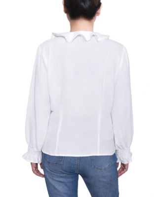 Women's Short Sleeve Ruffle Front Top