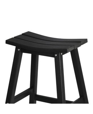 Outdoor Patio Adirondack Bar Height Stool Saddle Seat Chair