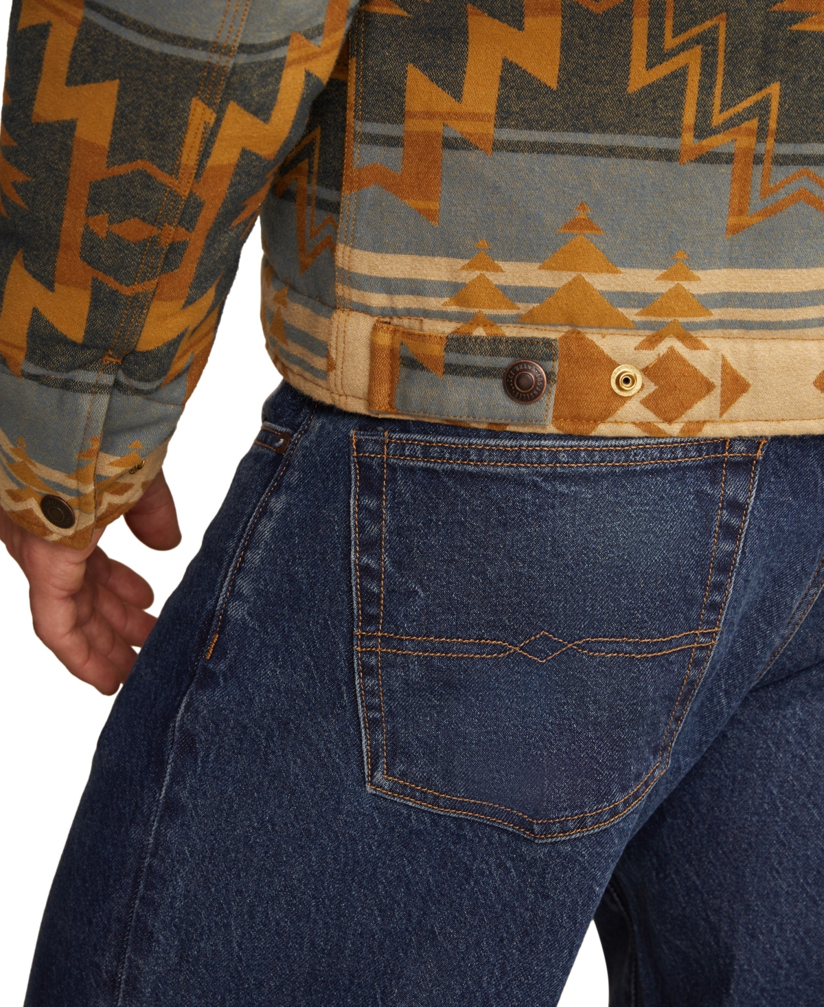 Lucky Brand Blanket Jacquard Cotton Zip-up Jacket In Multi